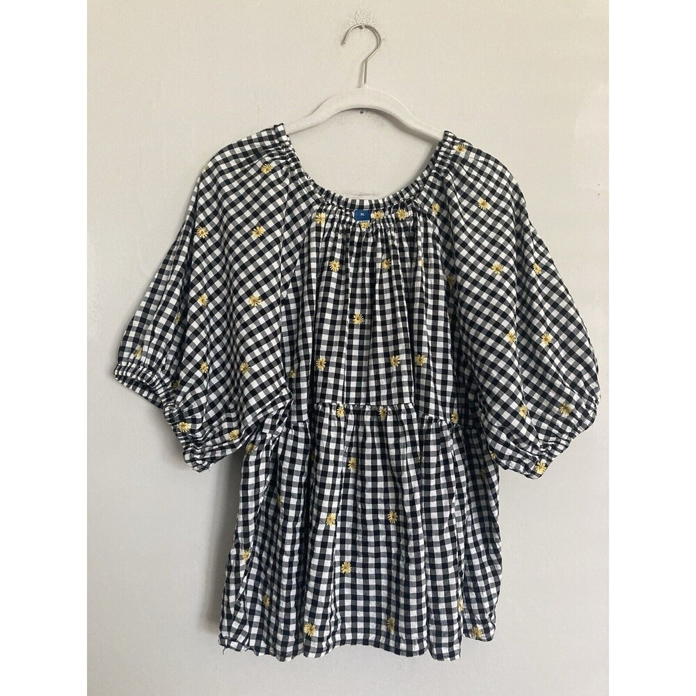 Old Navy Gingham Daisy Floral Top Blouse XL Women’s Cottagecore